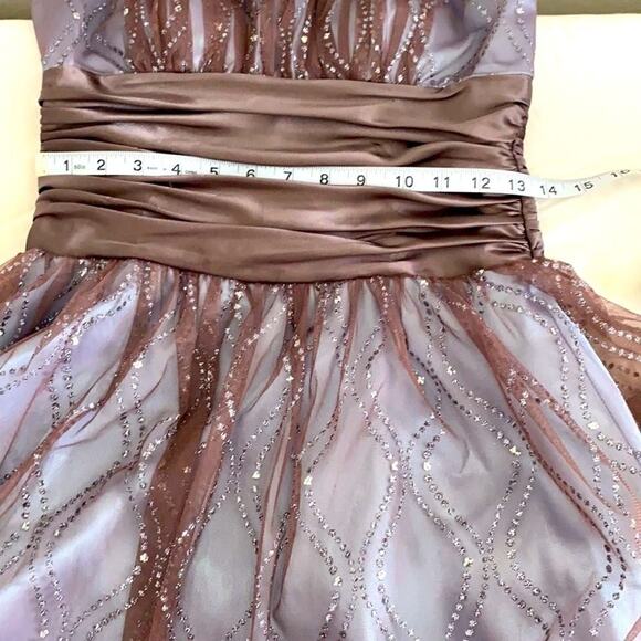 Morgan & Co Formal Dress Size 7 Baby Blue and Silver Lace Rhinestones. Gorgeous - Picture 11 of 15